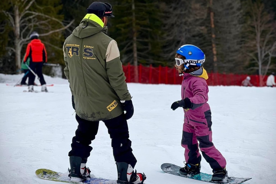 Сноуборд с инструктор